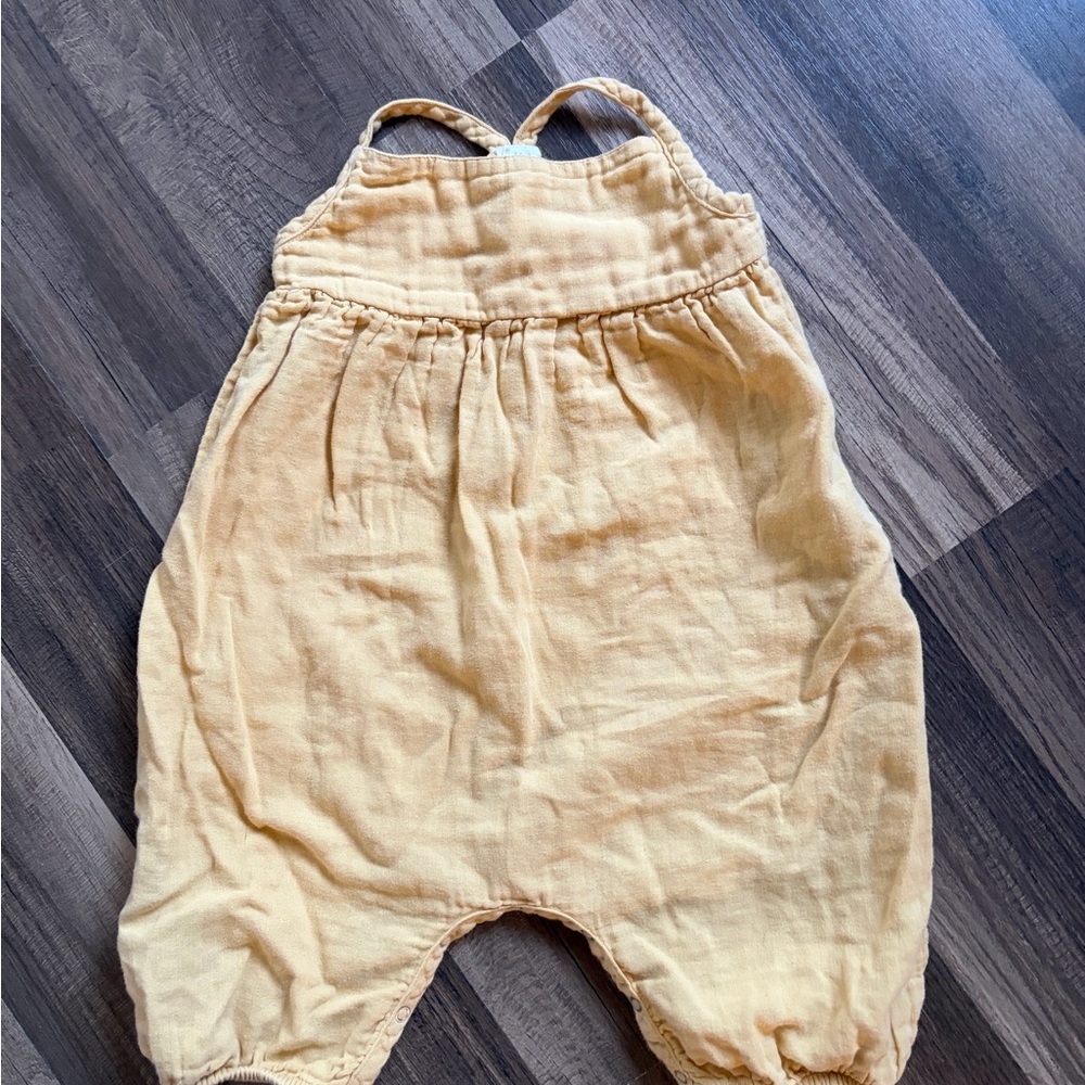 Kate Quinn Soft Yellow Cotton Romper Bubble